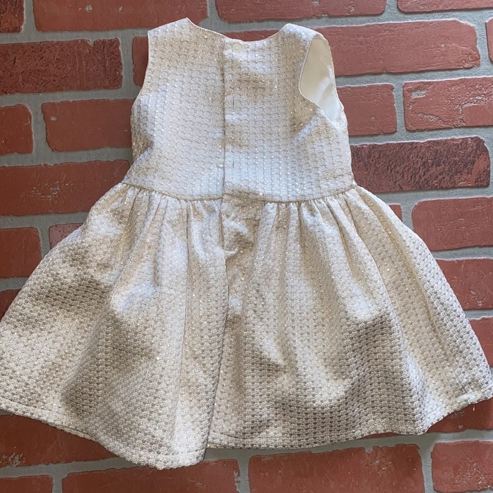 Babygirl gold shimmer formal Easter dress